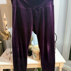 Ruby Ribbon Deep Burgundy Velvet Leggings size XL